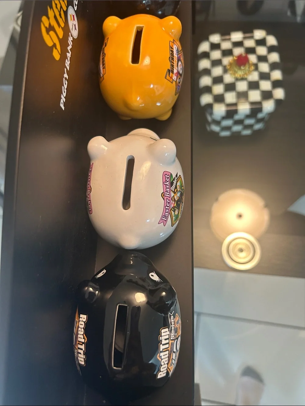 RARE Willabee & Ward 15 Steelers Piggy Bank Collection Wall Display